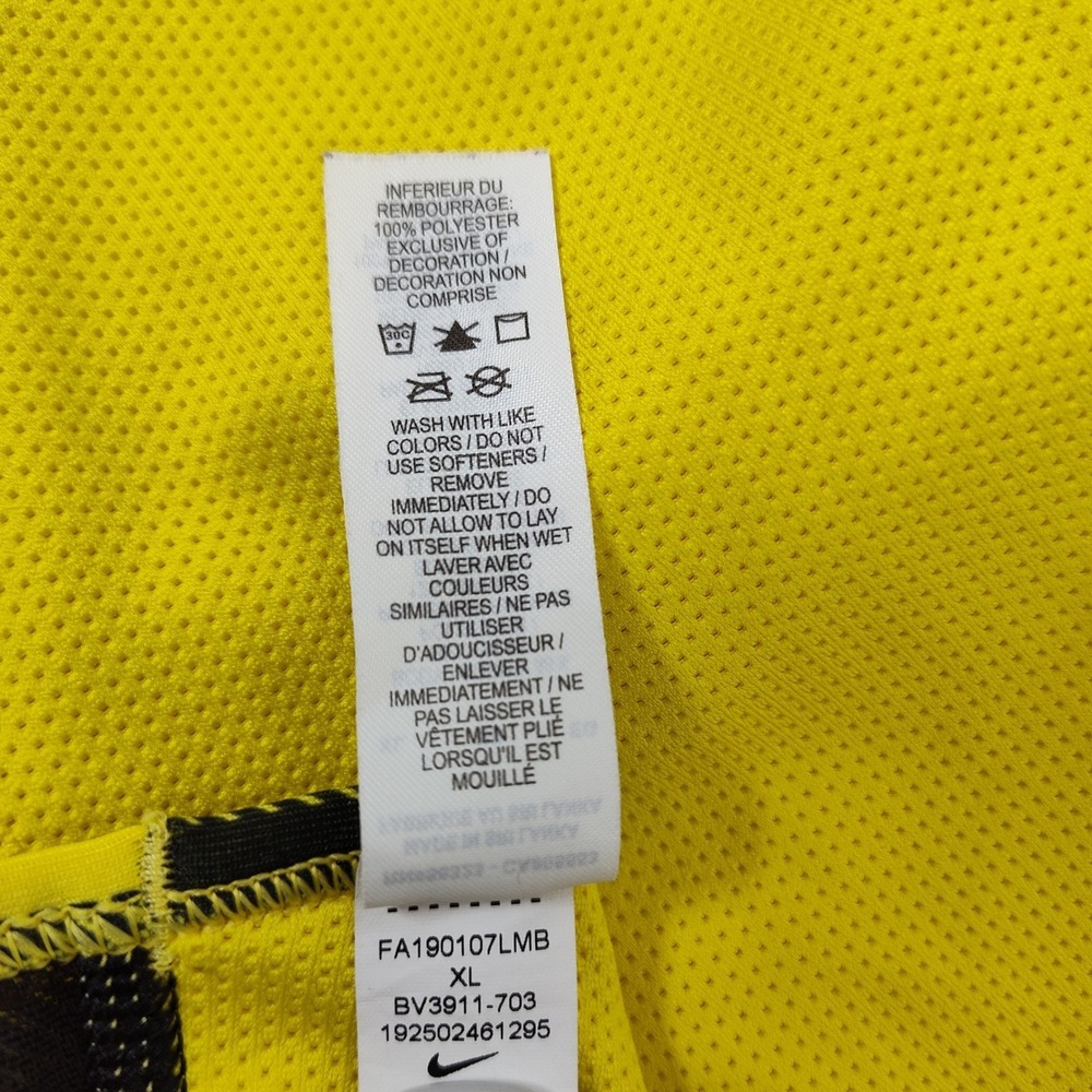 Nike Dri-FIT Women Yellow Black Plaid Mesh Racerback Sports Bra BV3911-703 XL - Picture 8 of 12